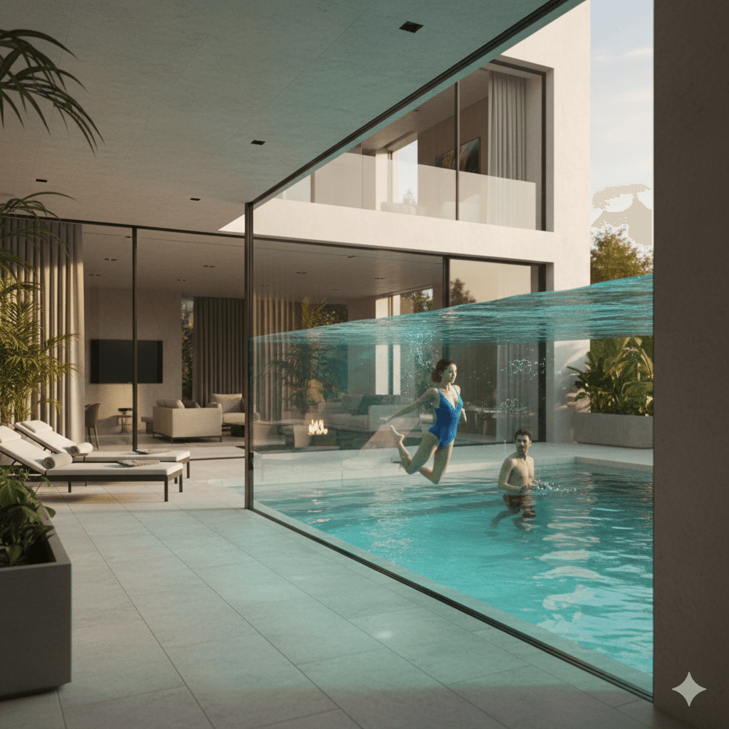 Glass-walled Pools
